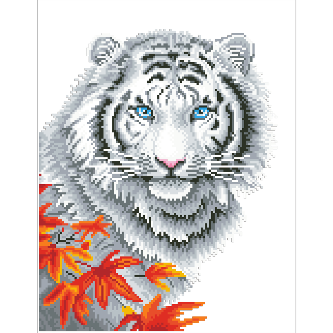 Tigre Blanc En Automne 44X55 DIAMOND DOTZ