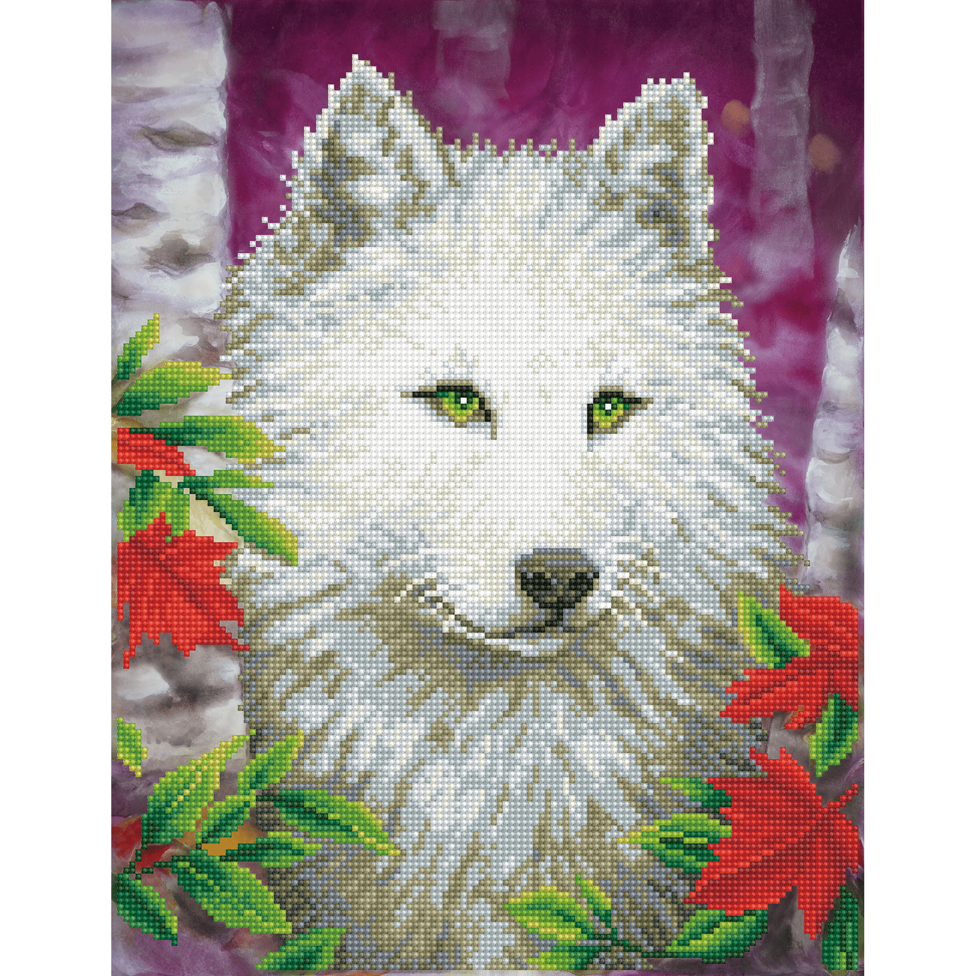 Loup Blanc 44X55 DIAMOND DOTZ