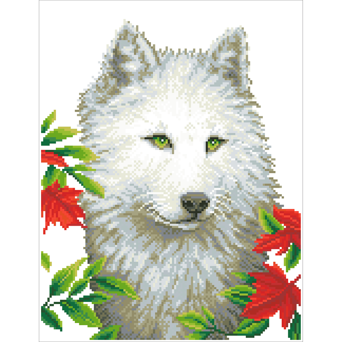 Loup Blanc 44X55 DIAMOND DOTZ