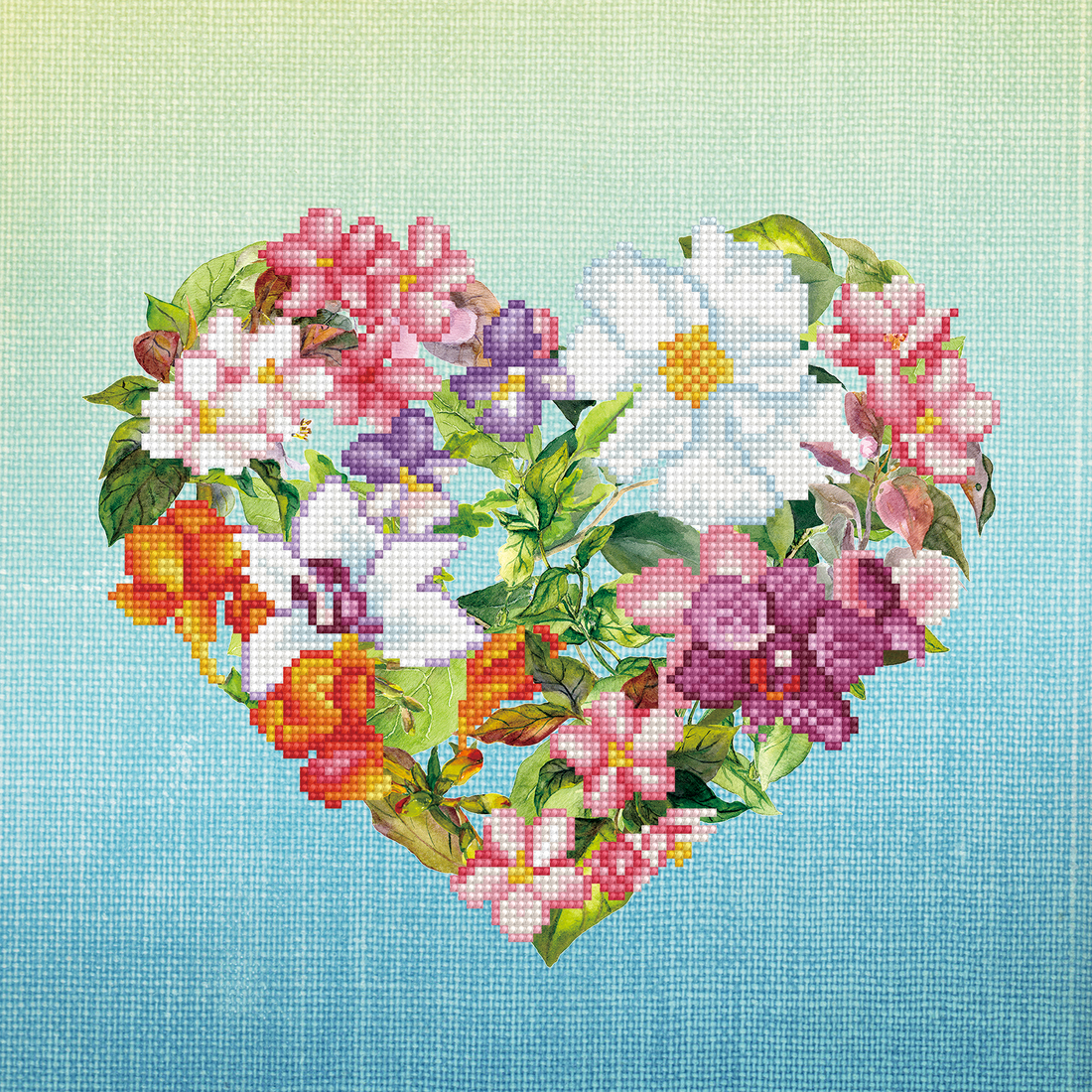 Coeur Fleur 44,5X44,5 DIAMOND DOTZ