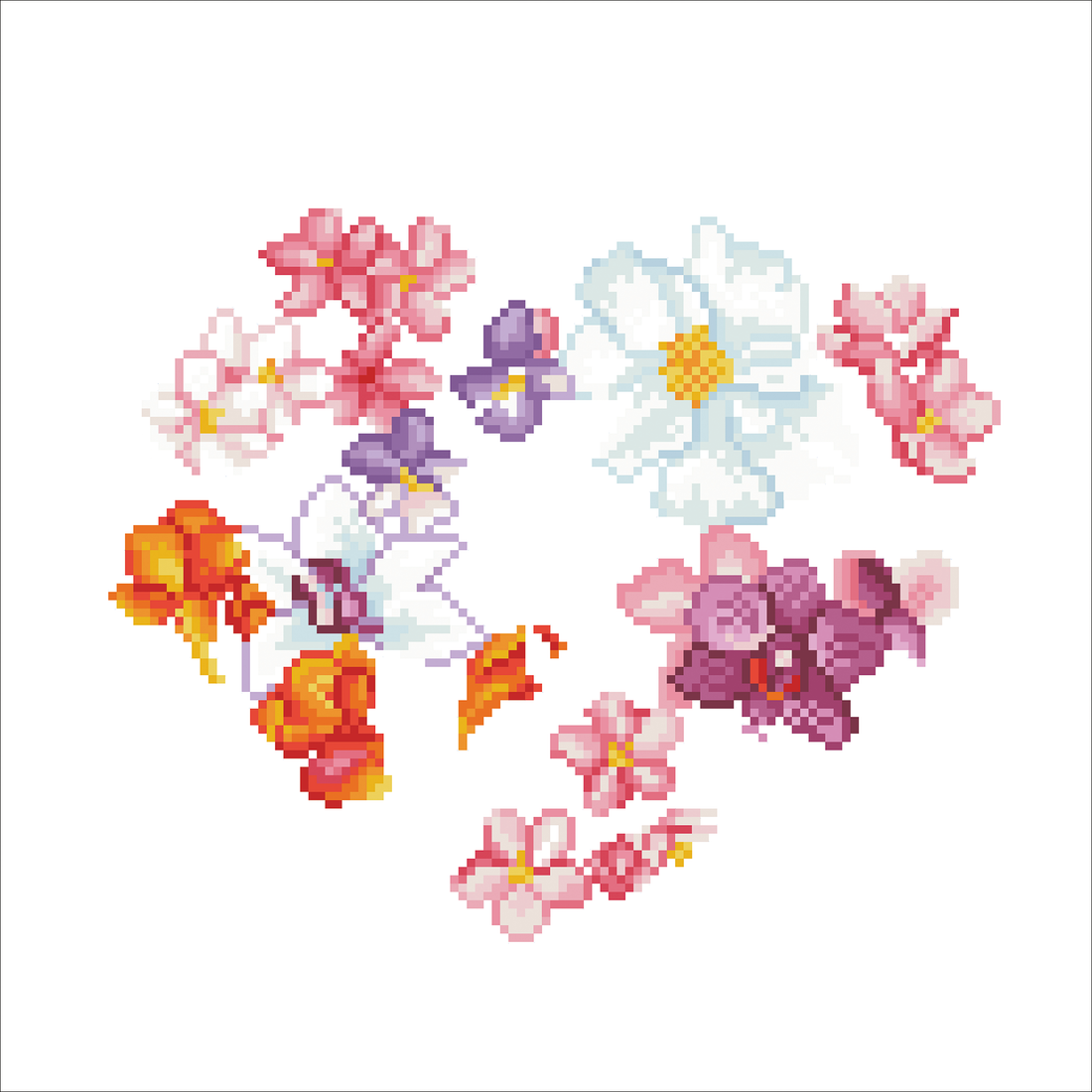 Coeur Fleur 44,5X44,5 DIAMOND DOTZ