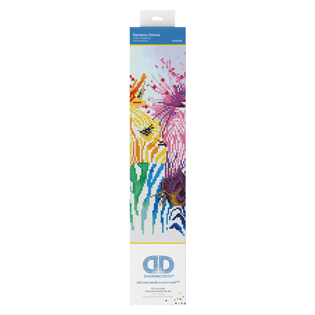 Rainbow Zebras 48x48 DIAMOND DOTZ