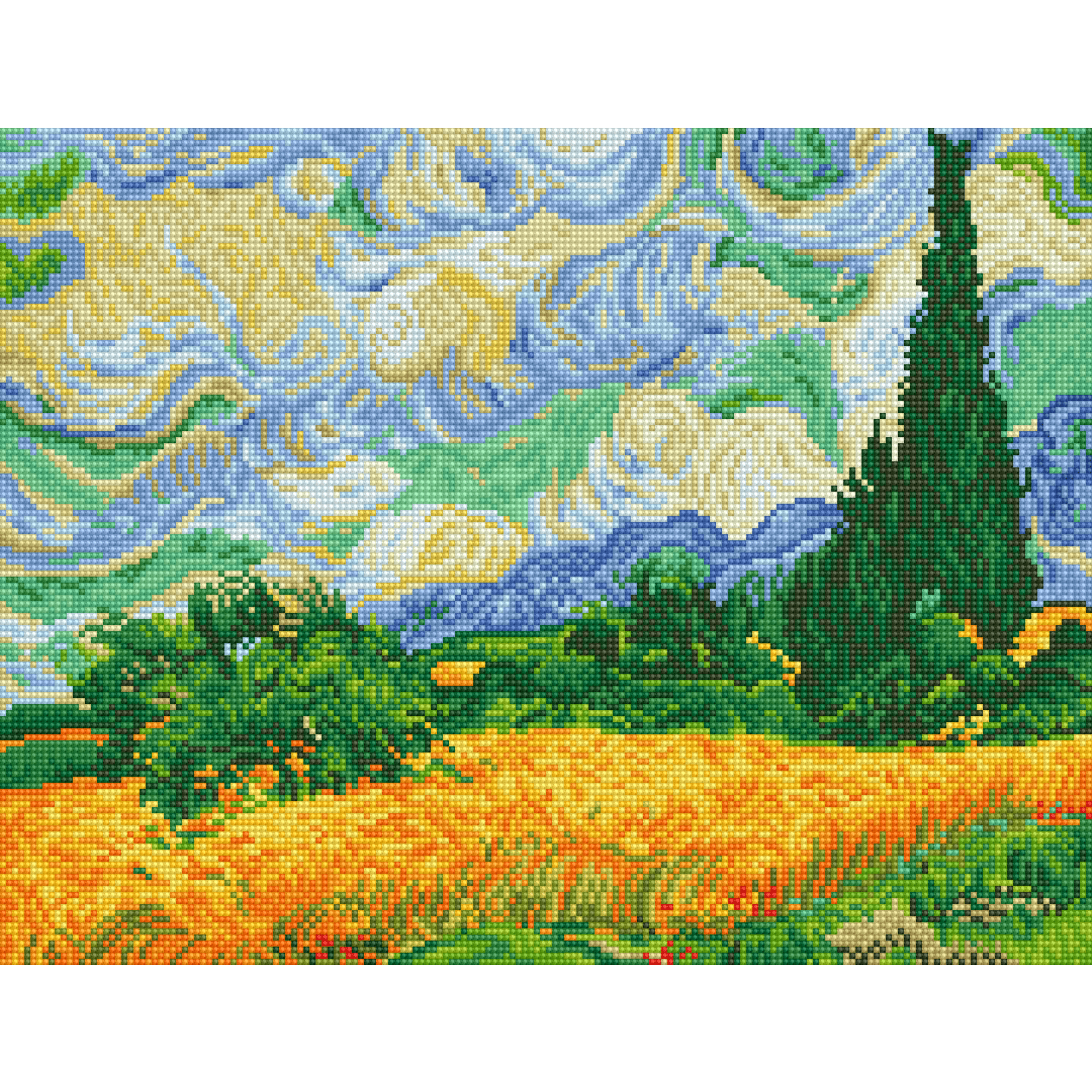 Wheat Fields (Van Gogh) 59x47 DIAMOND DOTZ