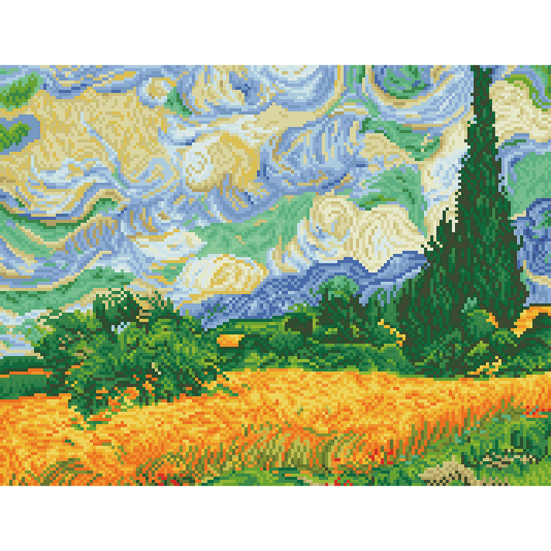 Wheat Fields (Van Gogh) 59x47 DIAMOND DOTZ