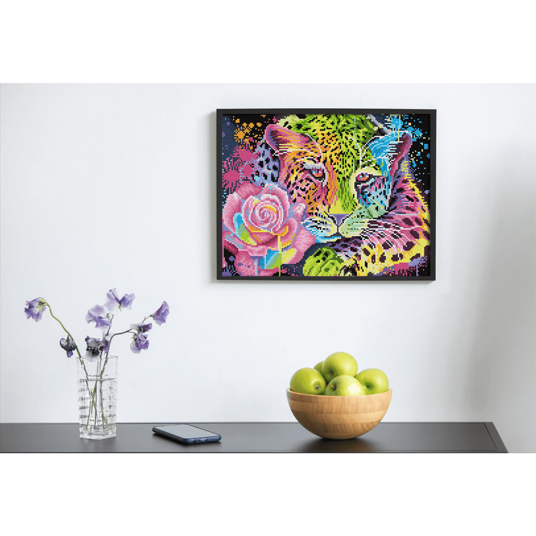 LÉOPARD ARC-EN-CIEL NÉON (13.7" x 17.6" - 35cm x 45cm) DIAMOND DOTZ