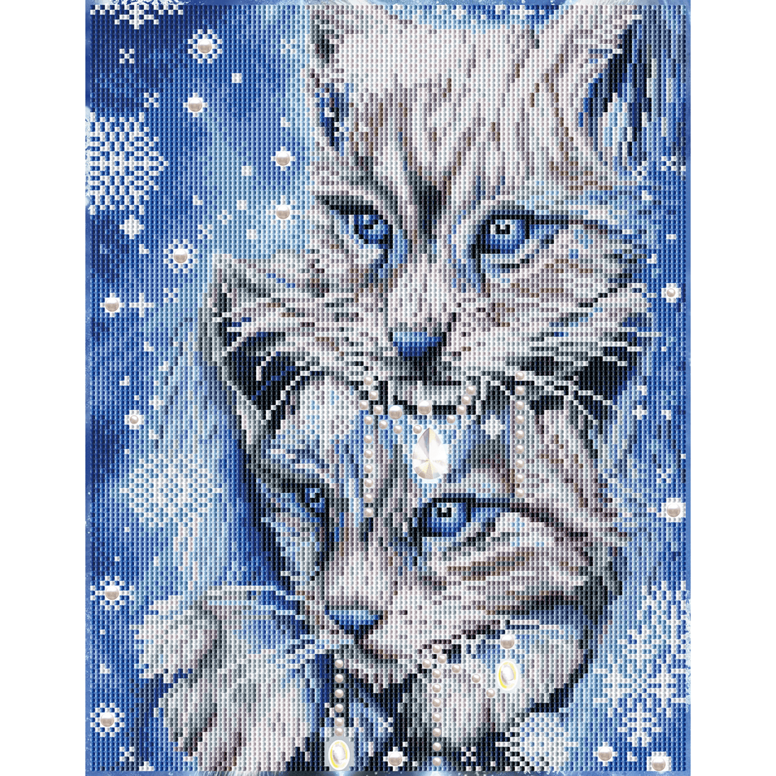 LYNX DE L'HIVER BLEU (17.6 x 13.7 - 45cm x 35cm) DIAMOND DOTZ