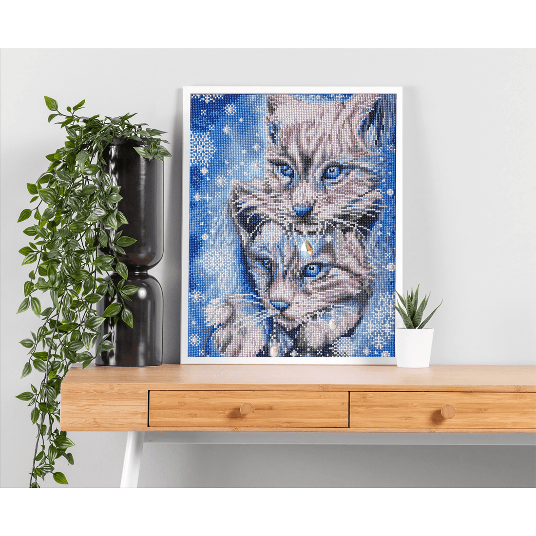 LYNX DE L'HIVER BLEU (17.6 x 13.7 - 45cm x 35cm) DIAMOND DOTZ