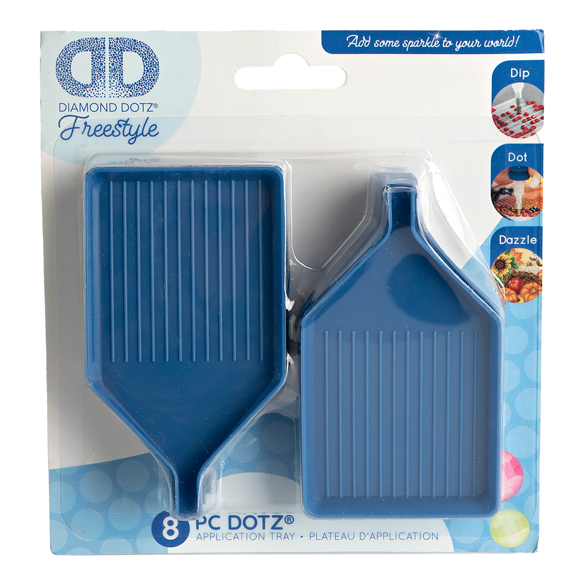 DD  8 Barquettes bleues  avec bec verseur DIAMOND DOTZ