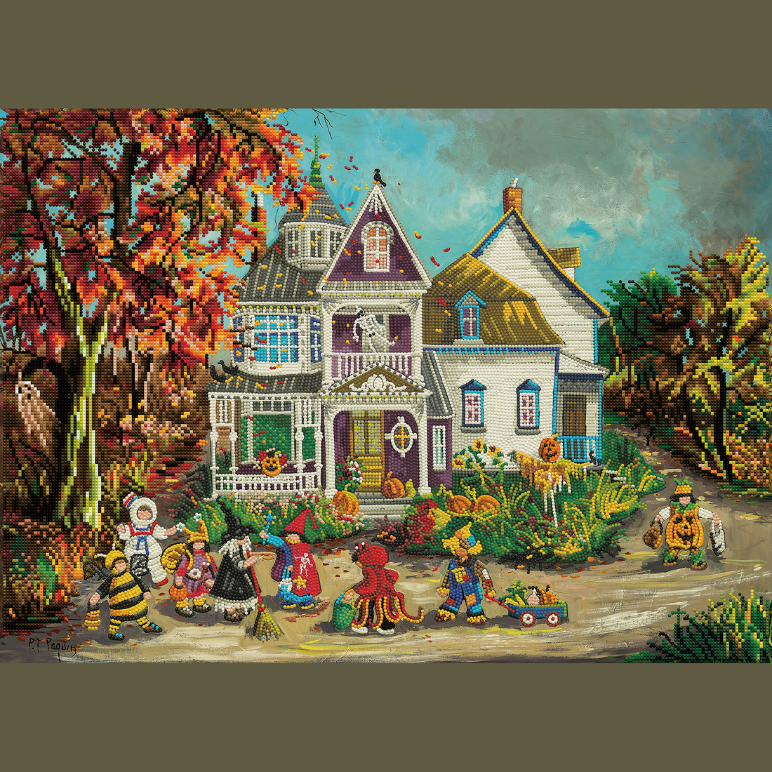PAULINE PAQUIN - LA MAISON HANTÉE (28" x 20" - 71cm x 51cm) DIAMOND DOTZ