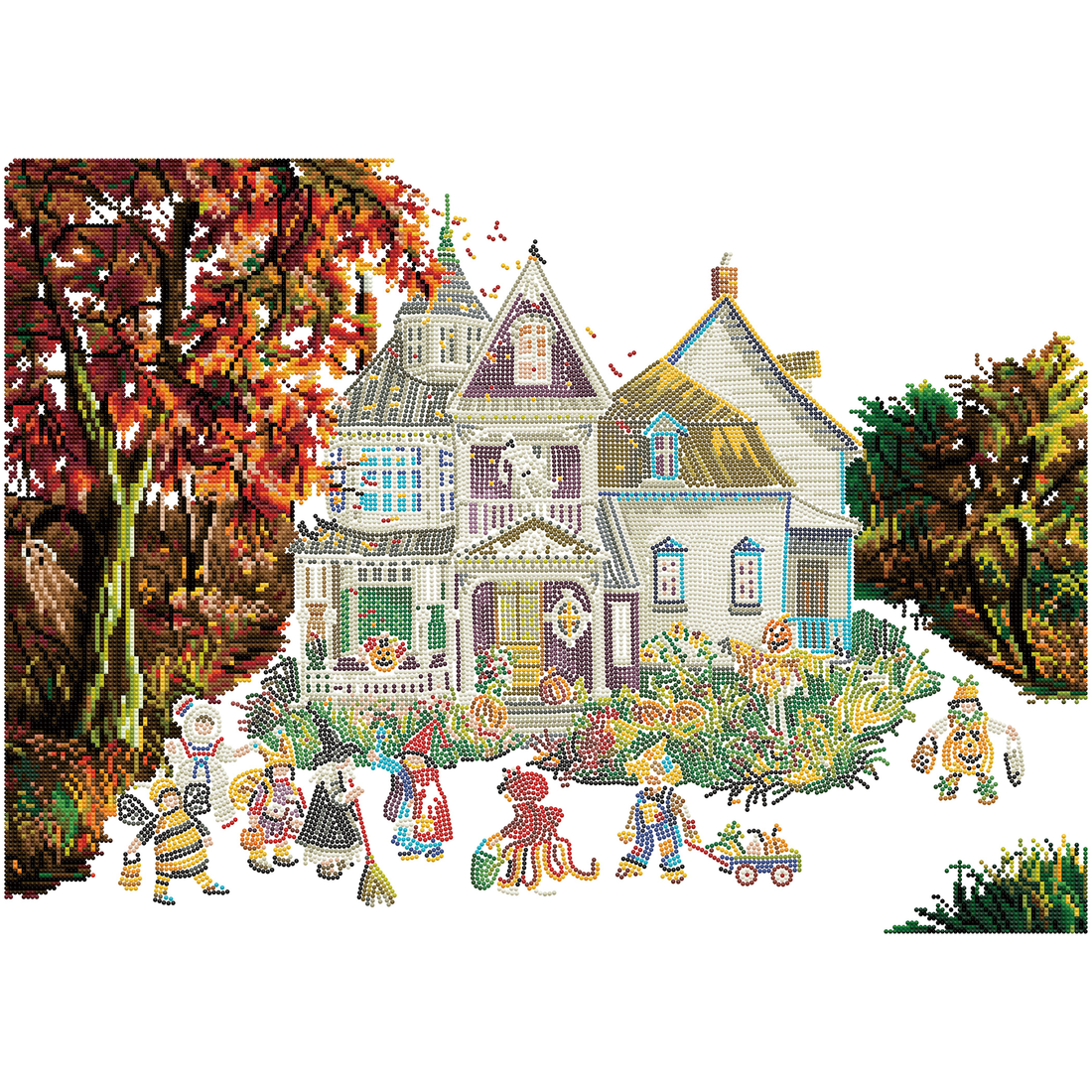 PAULINE PAQUIN - LA MAISON HANTÉE (28" x 20" - 71cm x 51cm) DIAMOND DOTZ