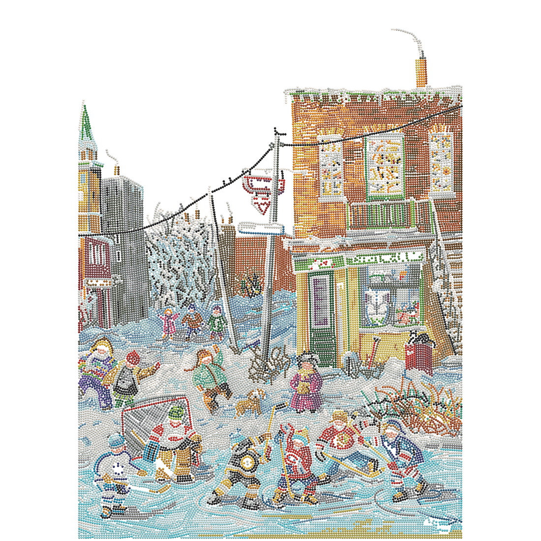 PAULINE PAQUIN - LA RUELLE DES RÊVES (28" x 20" - 71cm x 51cm) DIAMOND DOTZ