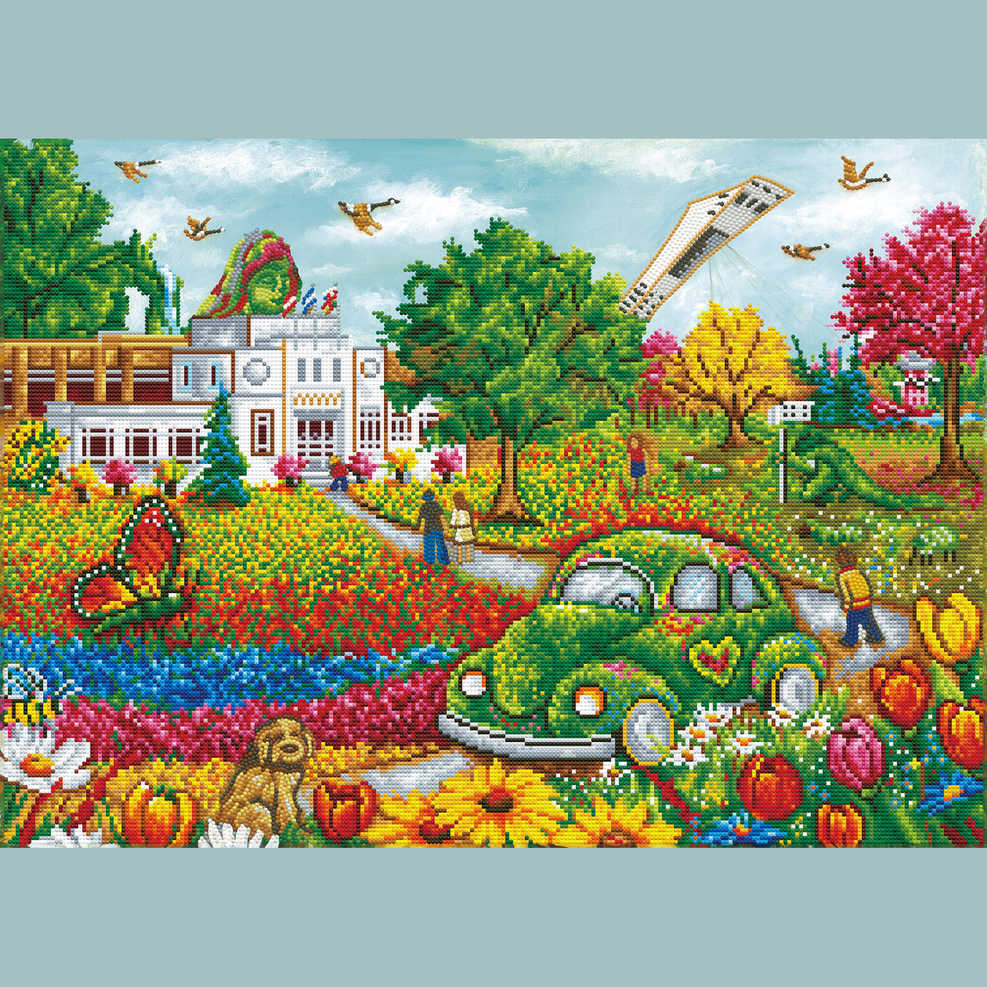 CHRISTINE GENEST - LE JARDIN BOTANIQUE (28" x 20" - 71cm x 51cm) DIAMOND DOTZ