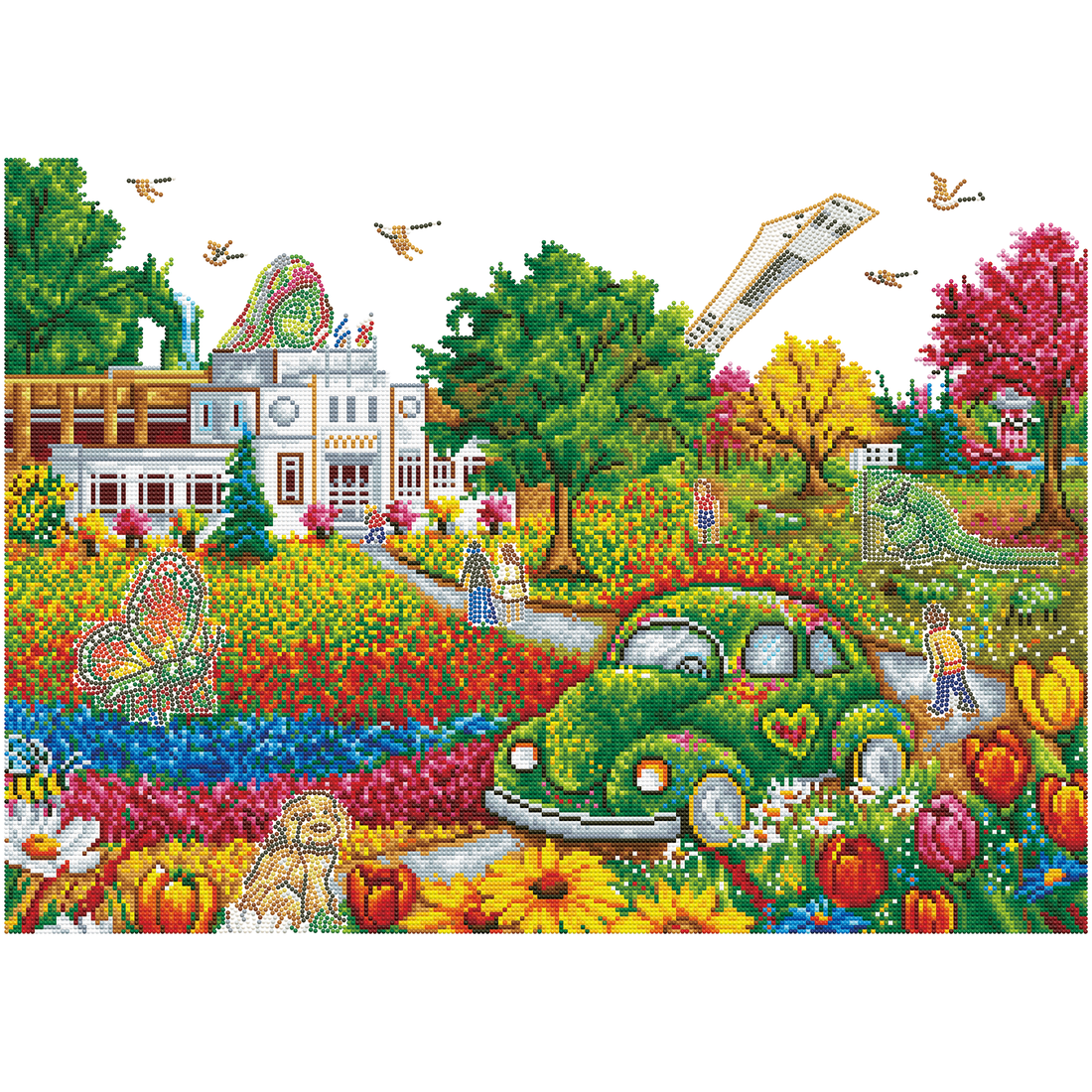 CHRISTINE GENEST - LE JARDIN BOTANIQUE (28" x 20" - 71cm x 51cm) DIAMOND DOTZ