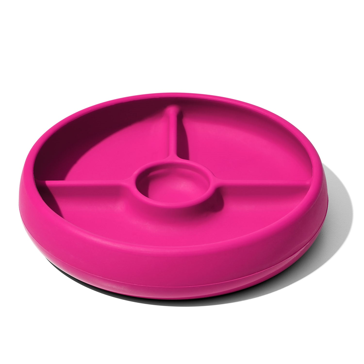 ASSIETTE COMPARTIMENTÉE EN SILICONE - ROSE OXO TOT