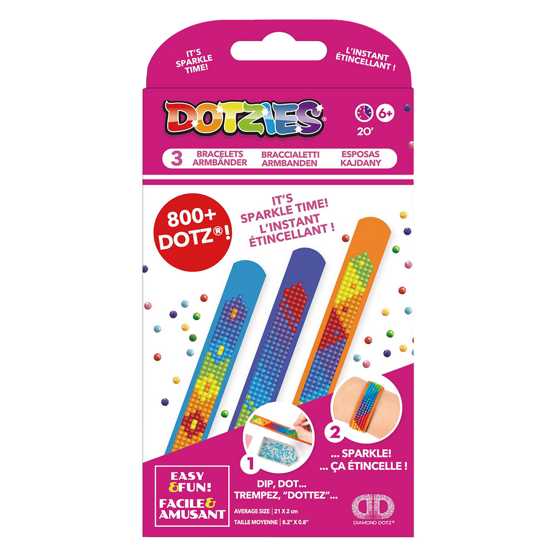 Dotzies Bracelets(3) Mardigras 21x2 DIAMOND DOTZ