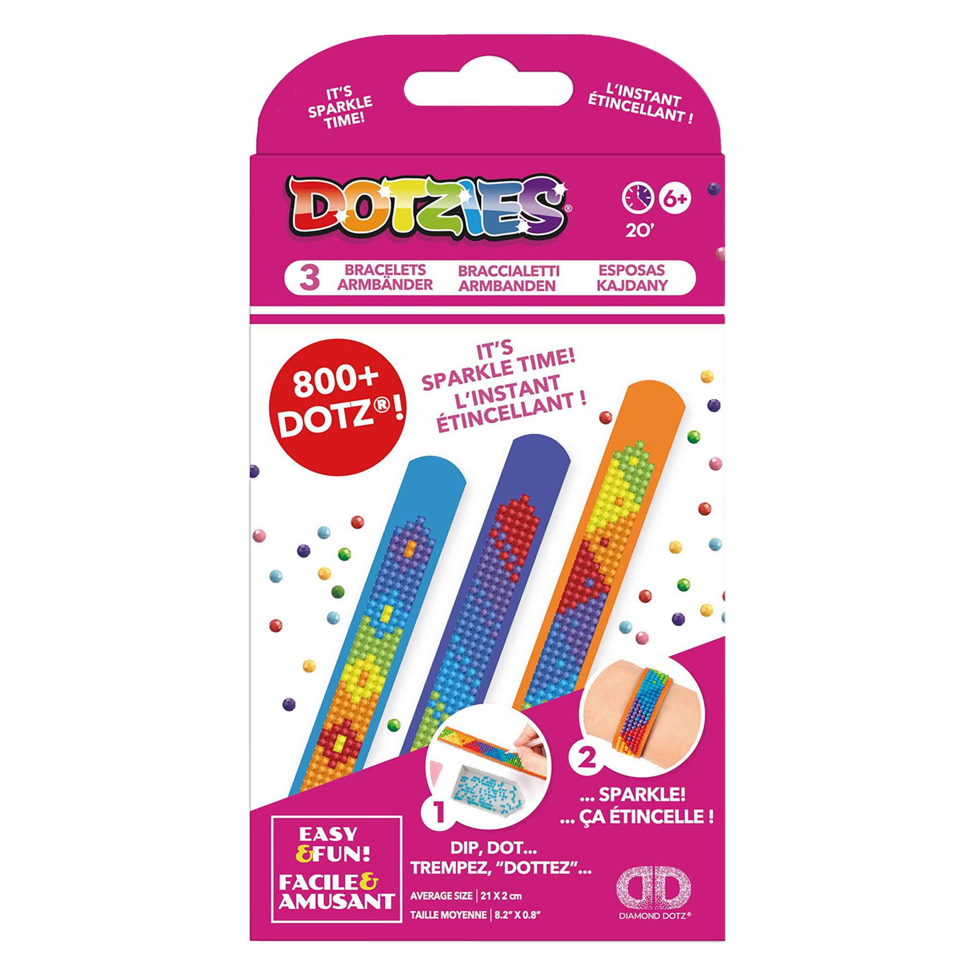 Dotzies Bracelets(3) Mardigras 21x2 DIAMOND DOTZ