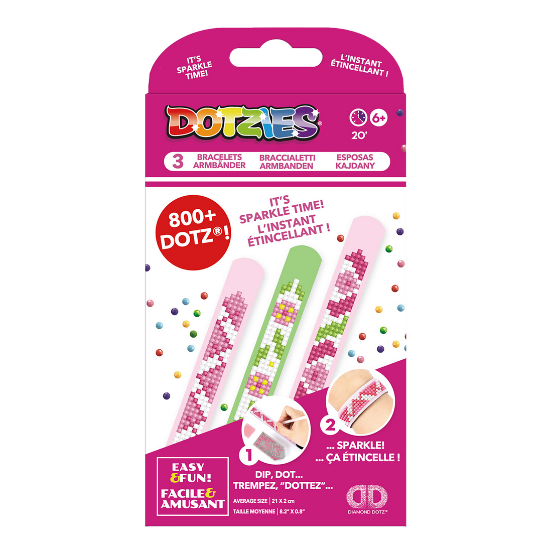 Dotzies Bracelets(3) Pretty in pink 21x2 DIAMOND DOTZ