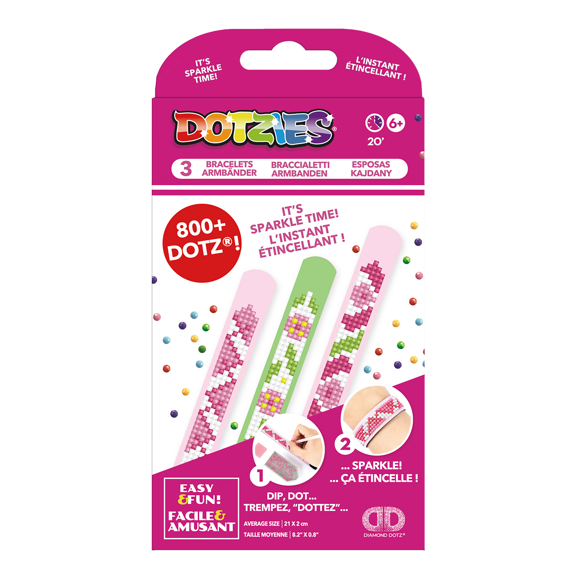 Dotzies Bracelets(3) Pretty in pink 21x2 DIAMOND DOTZ