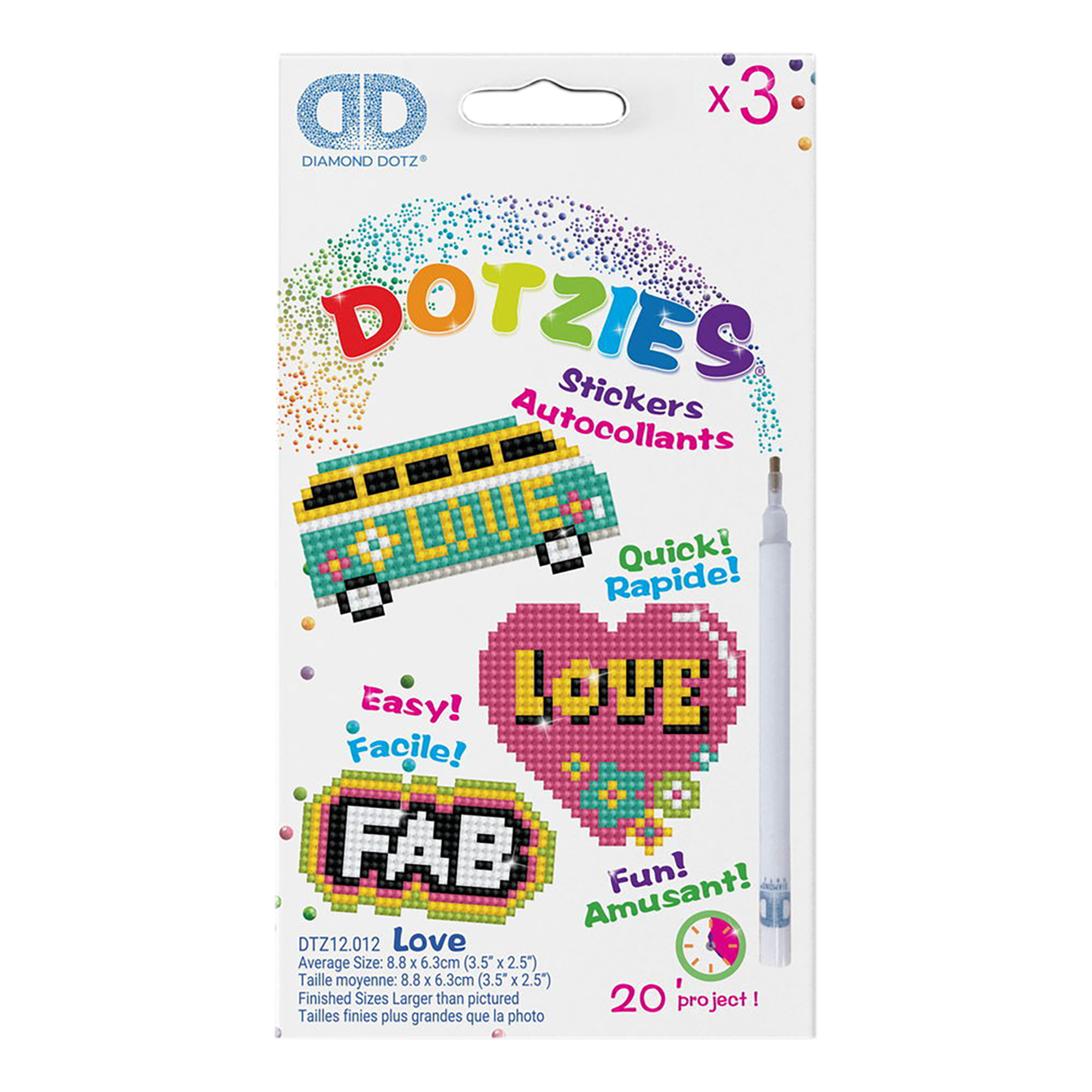 Dotzies Collants(3) Love 18x10 DIAMOND DOTZ