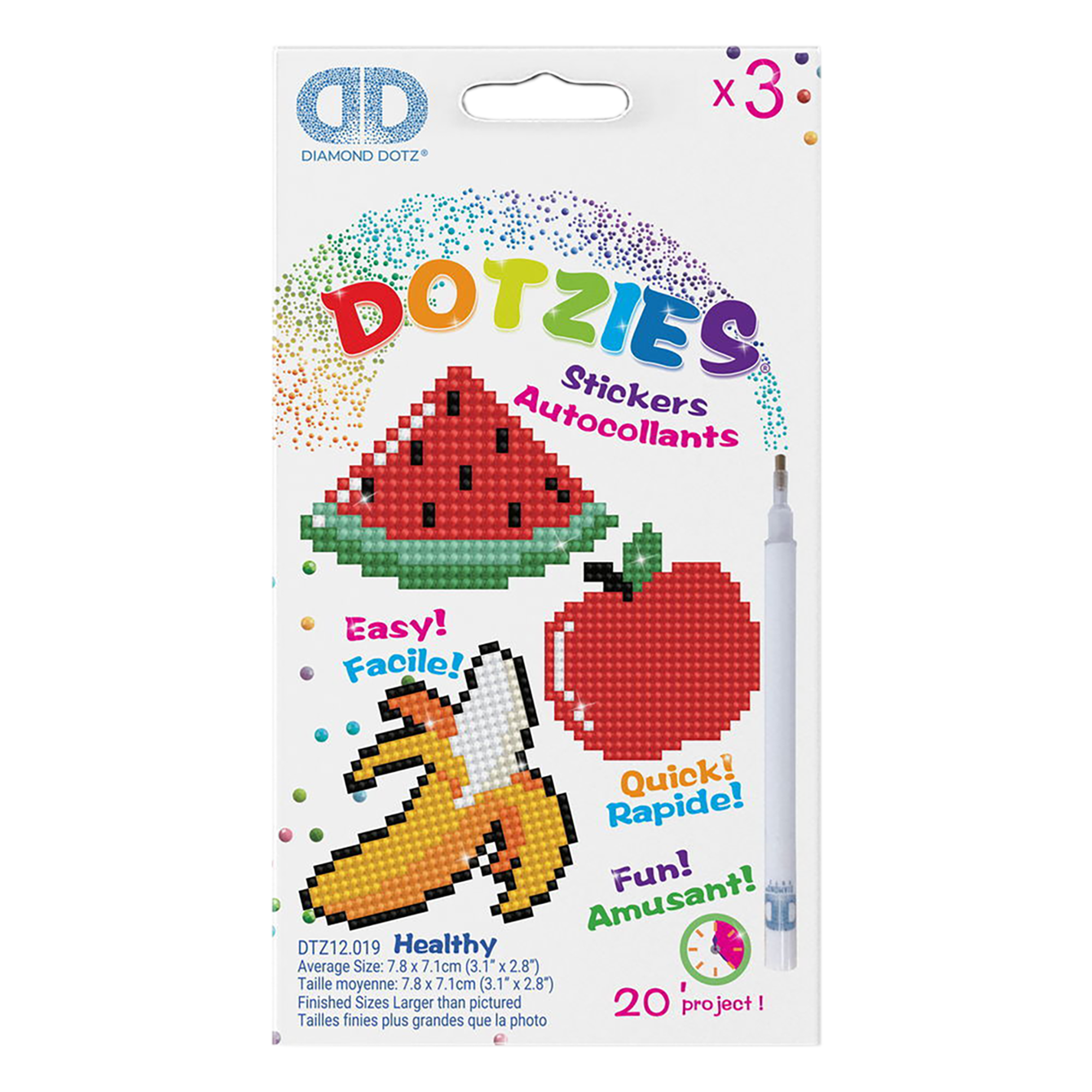 Dotzies Collants (3) Fruits 18x10 DIAMOND DOTZ