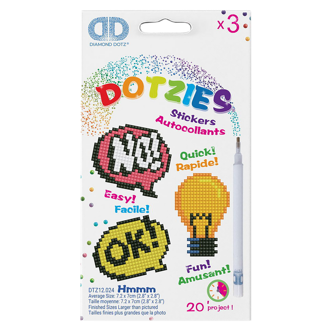 Hmmm - Ok! - Light Globe - No! - DOTZIES Stickers DIAMOND DOTZ