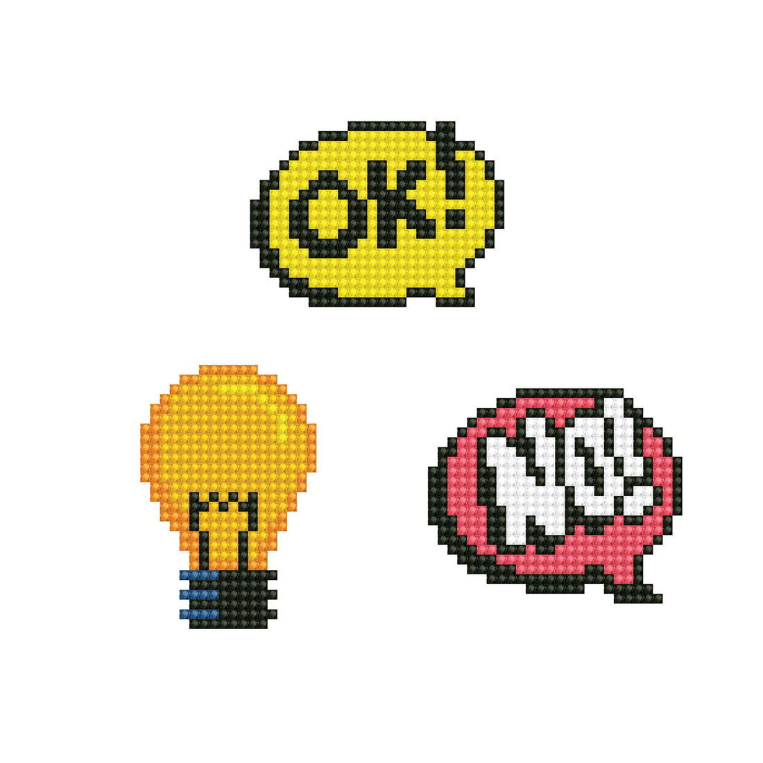 Hmmm - Ok! - Light Globe - No! - DOTZIES Stickers DIAMOND DOTZ