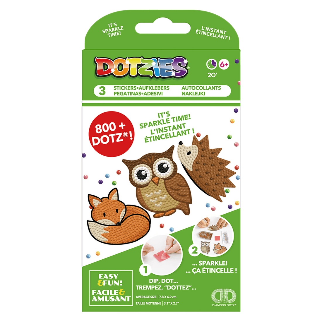 Dotzies Stickers (3)  Forest Friends 18x10 DIAMOND DOTZ