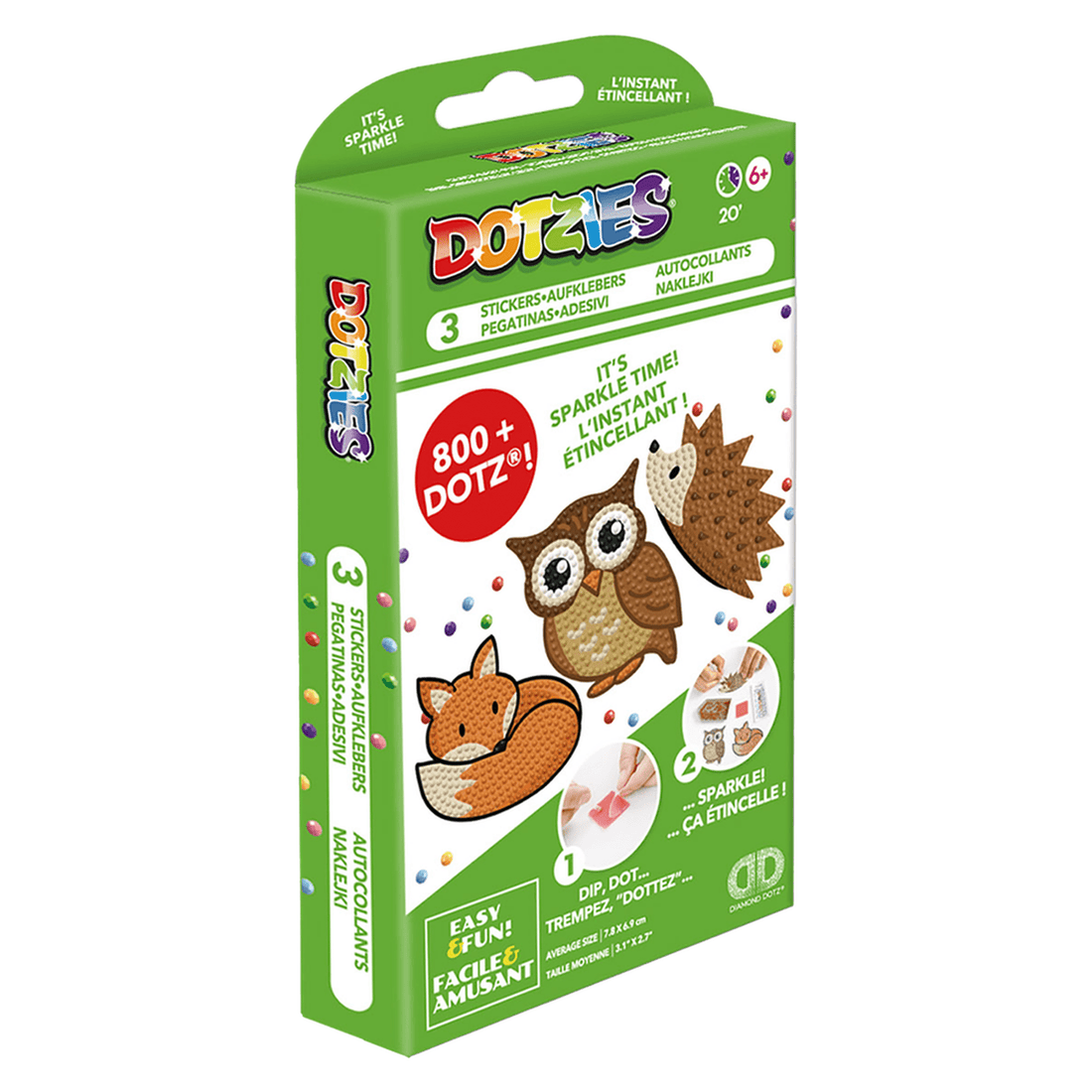 Dotzies Stickers (3)  Forest Friends 18x10 DIAMOND DOTZ