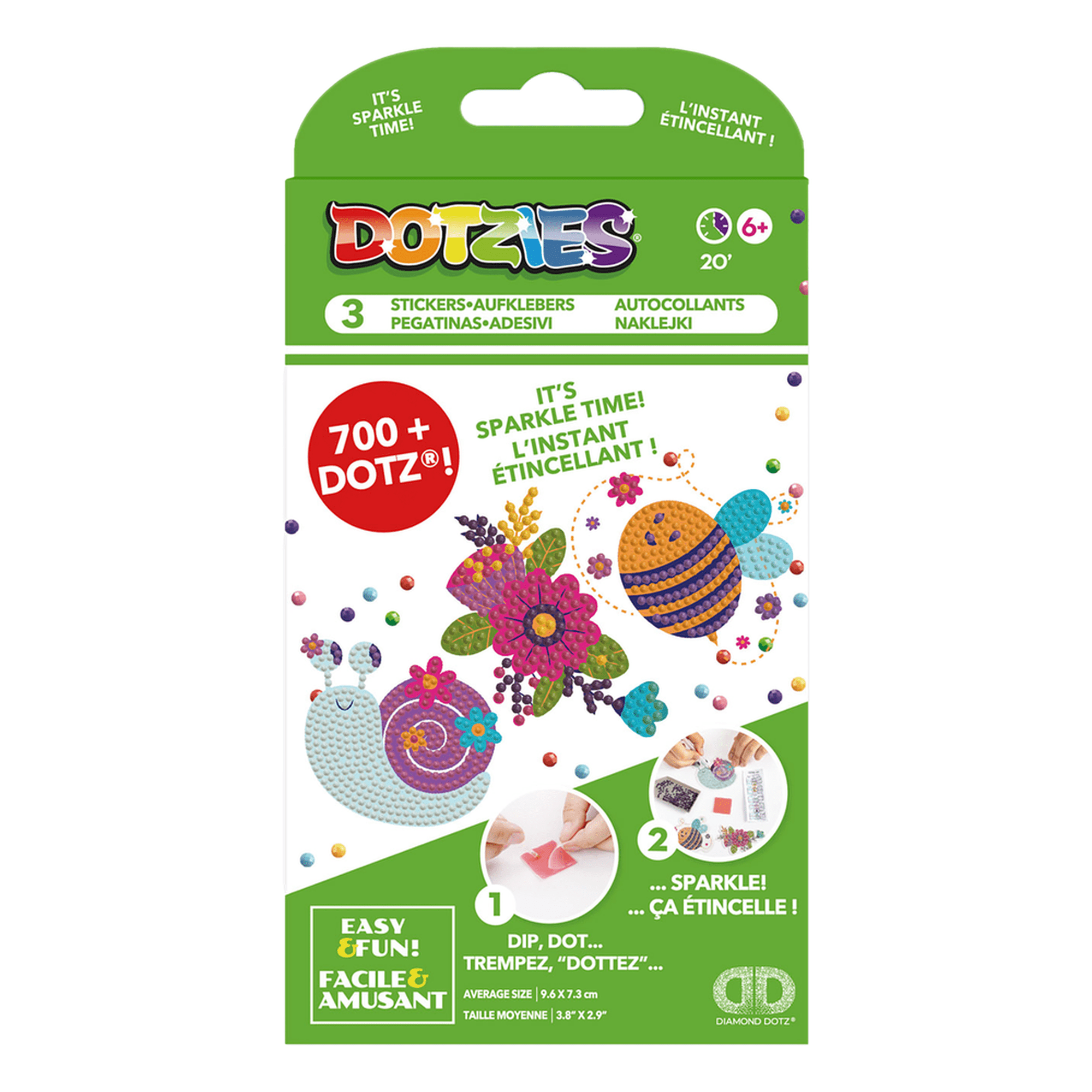Dotzies Stickers(3) Garden friends 9,6x7,3 DIAMOND DOTZ