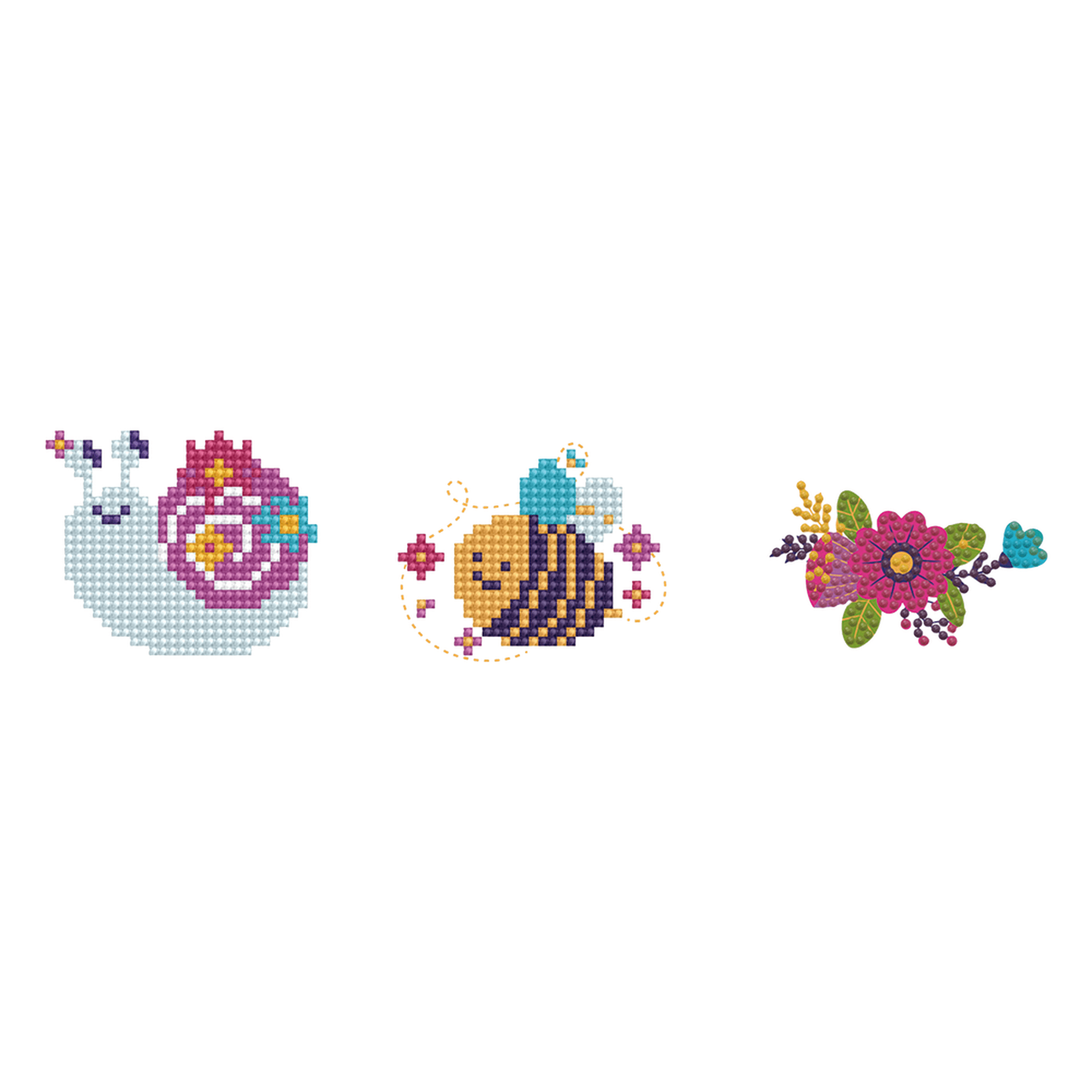 Dotzies Stickers(3) Garden friends 9,6x7,3 DIAMOND DOTZ