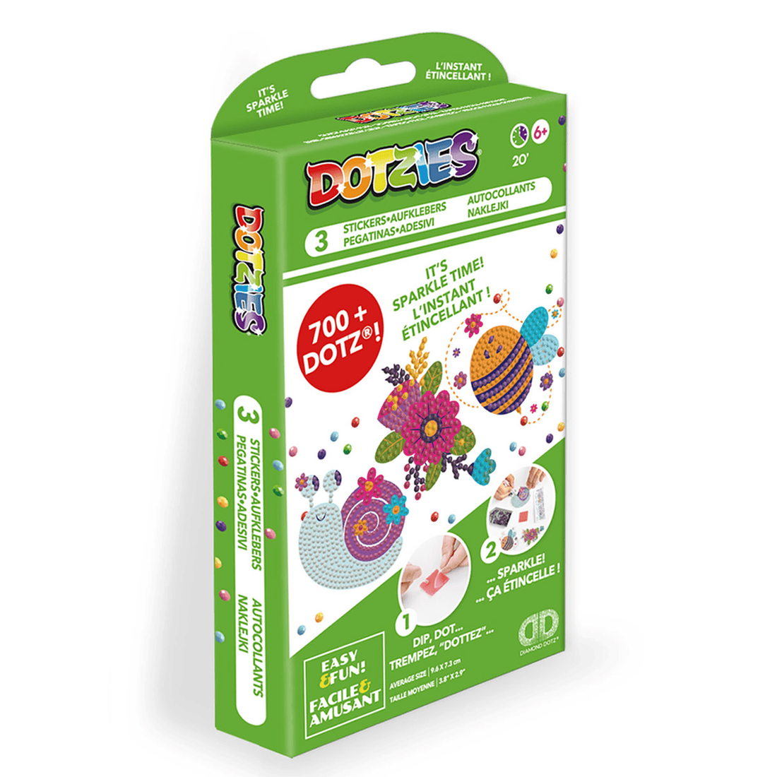 Dotzies Stickers(3) Garden friends 9,6x7,3 DIAMOND DOTZ