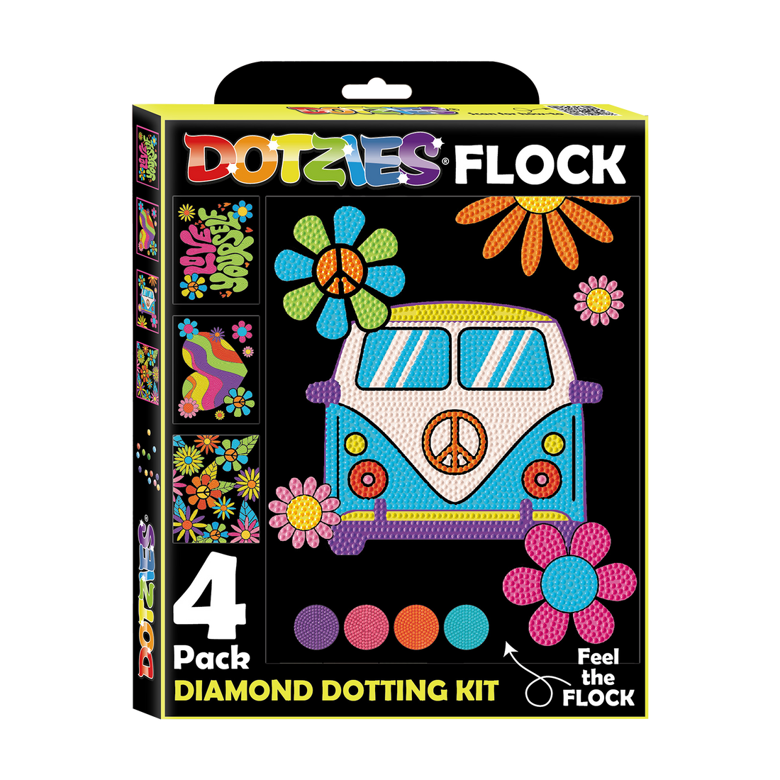 DOTZIES FLOCK - NEON PEACE & LOVE DIAMOND DOTZ