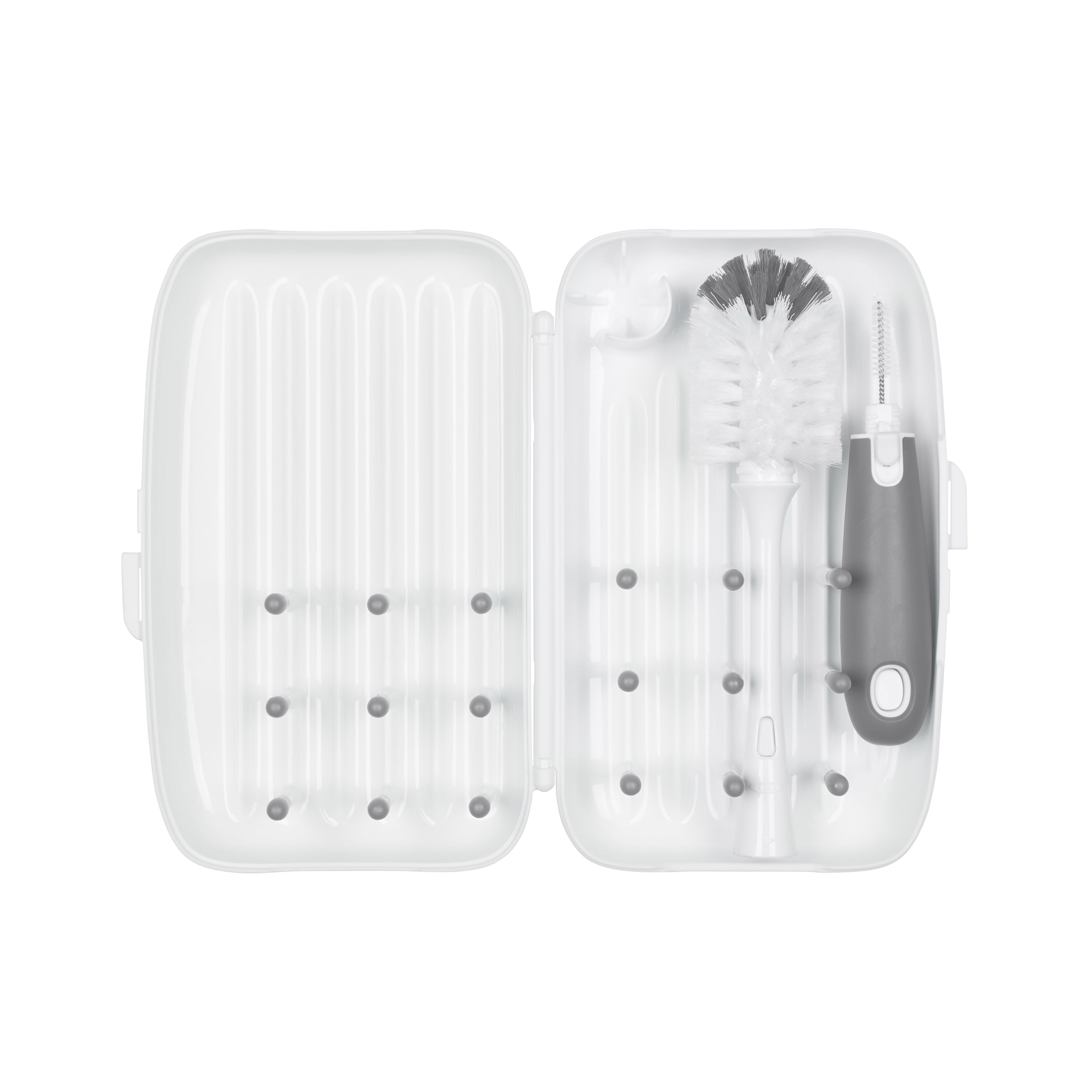 ÉGOUTTOIR ET BROSSE DE VOYAGE - GRIS OXO TOT
