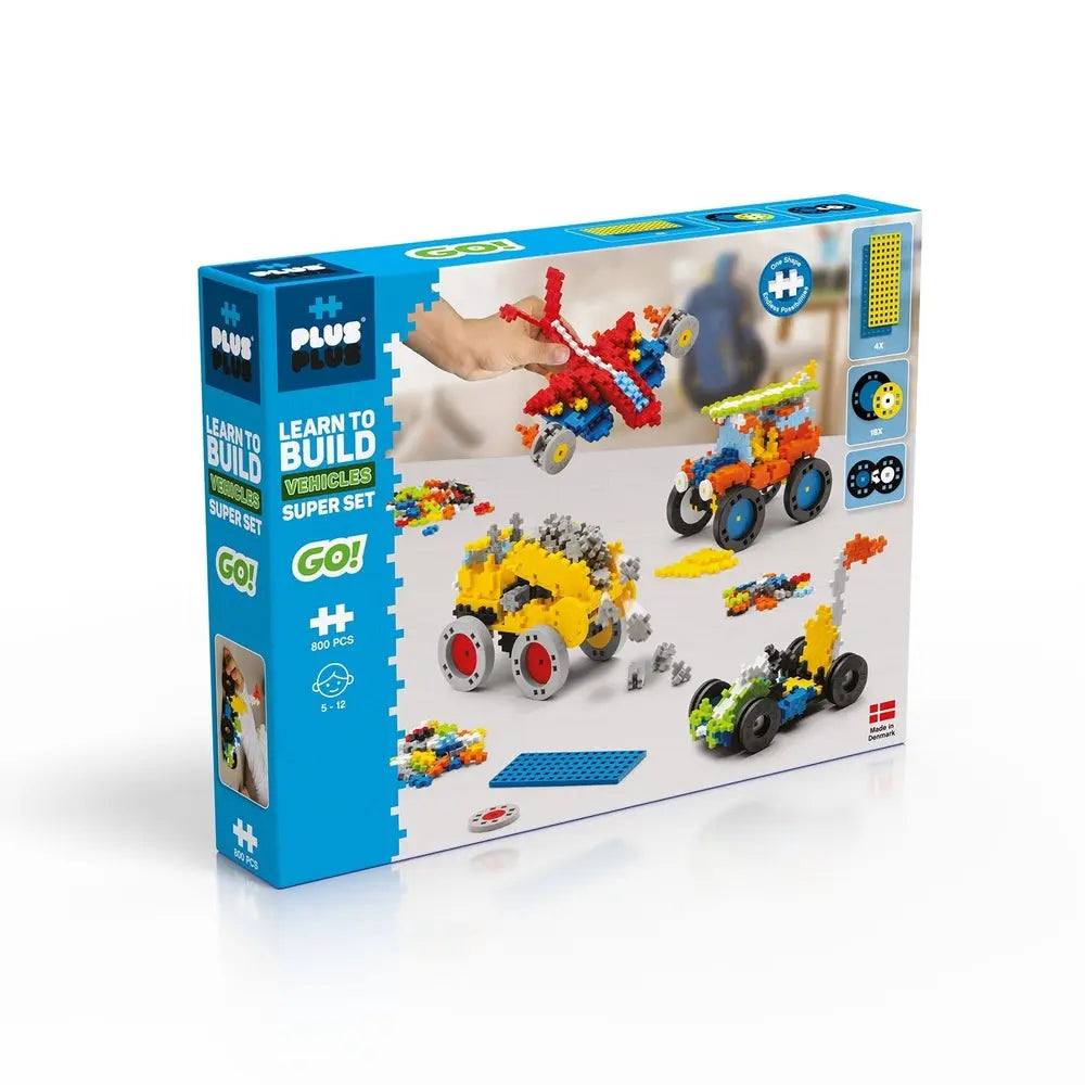 GO! APPRENDRE À BÂTIR - ENSEMBLE DE VÉHICULES - 800pcs PLUS PLUS