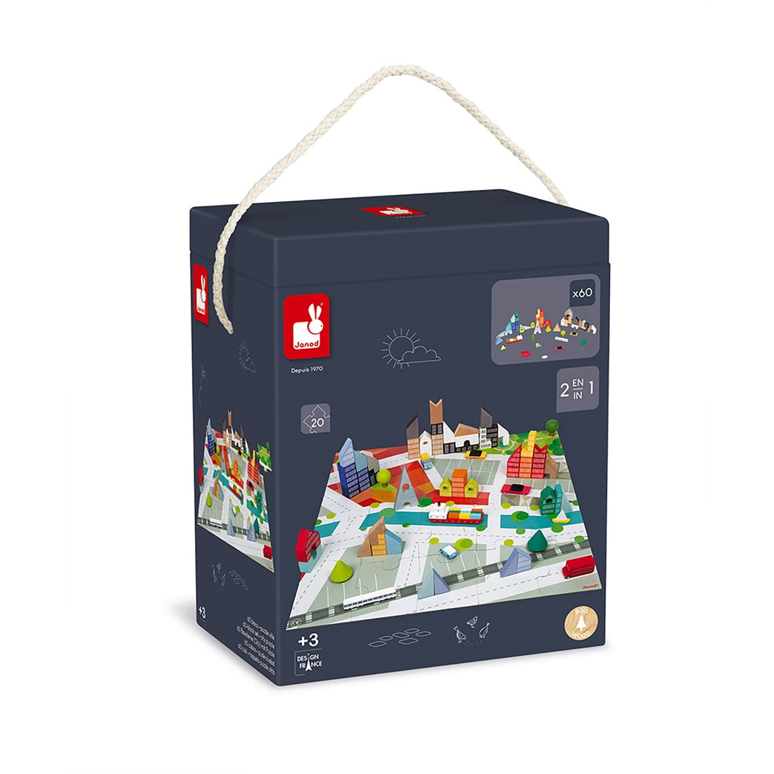 KUBIX SET DE 60 BLOCS & VILLE JANOD
