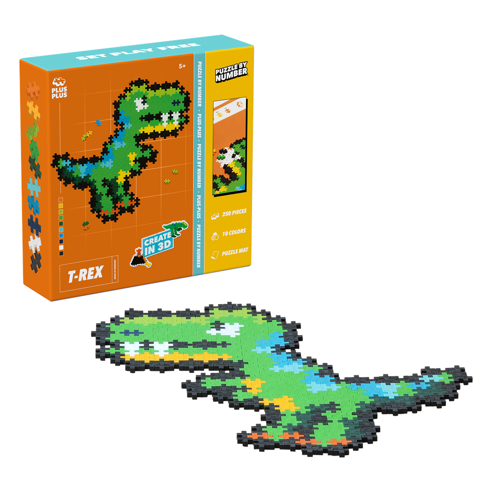PUZZLE BY NUMBER - T-REX - 250pcs PLUS PLUS