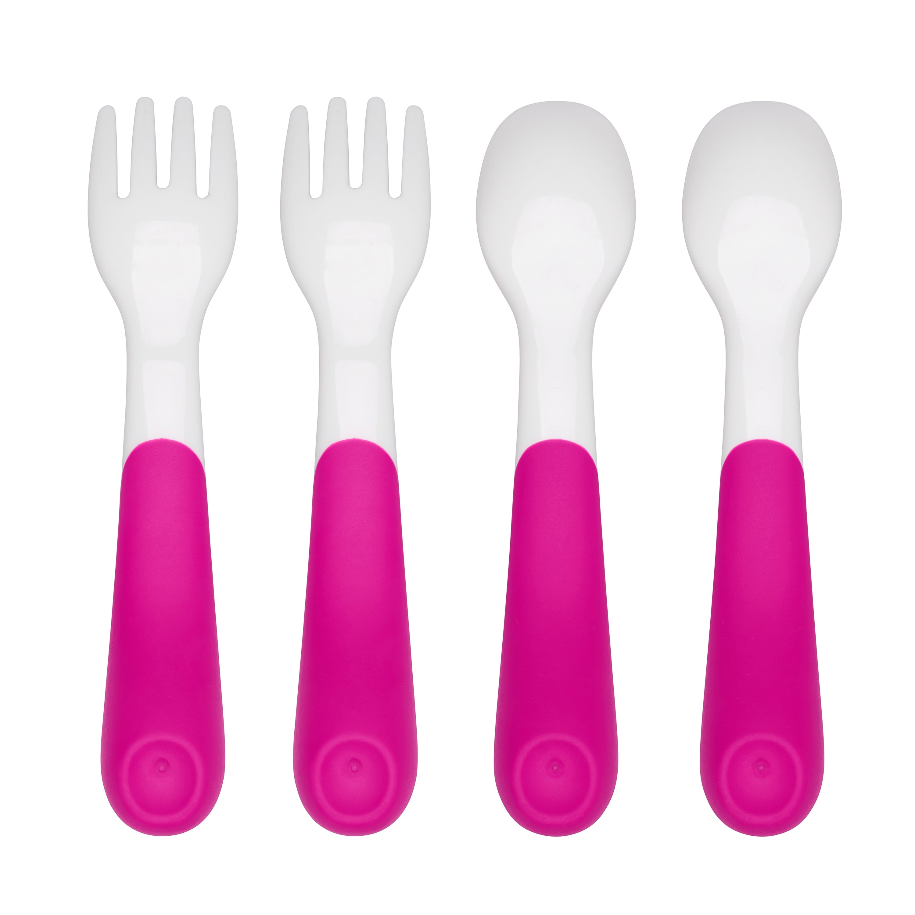 FOURCHETTES ET CUILLÈRES EN PLASTIQUE - ROSE - ENS. 2 OXO TOT
