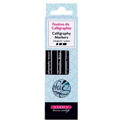 Lot de 3 feutres de calligraphie J.HERBIN