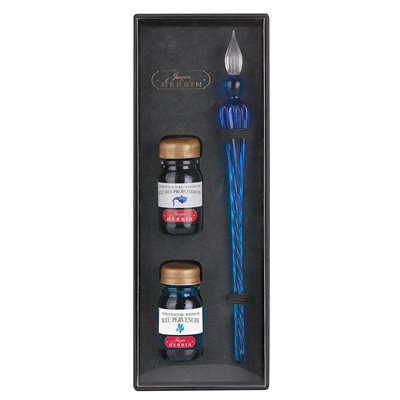 Ensemble De 2 Encres D'écriture (Bleu Pervenche, Bleu Des Profondeur J.HERBIN