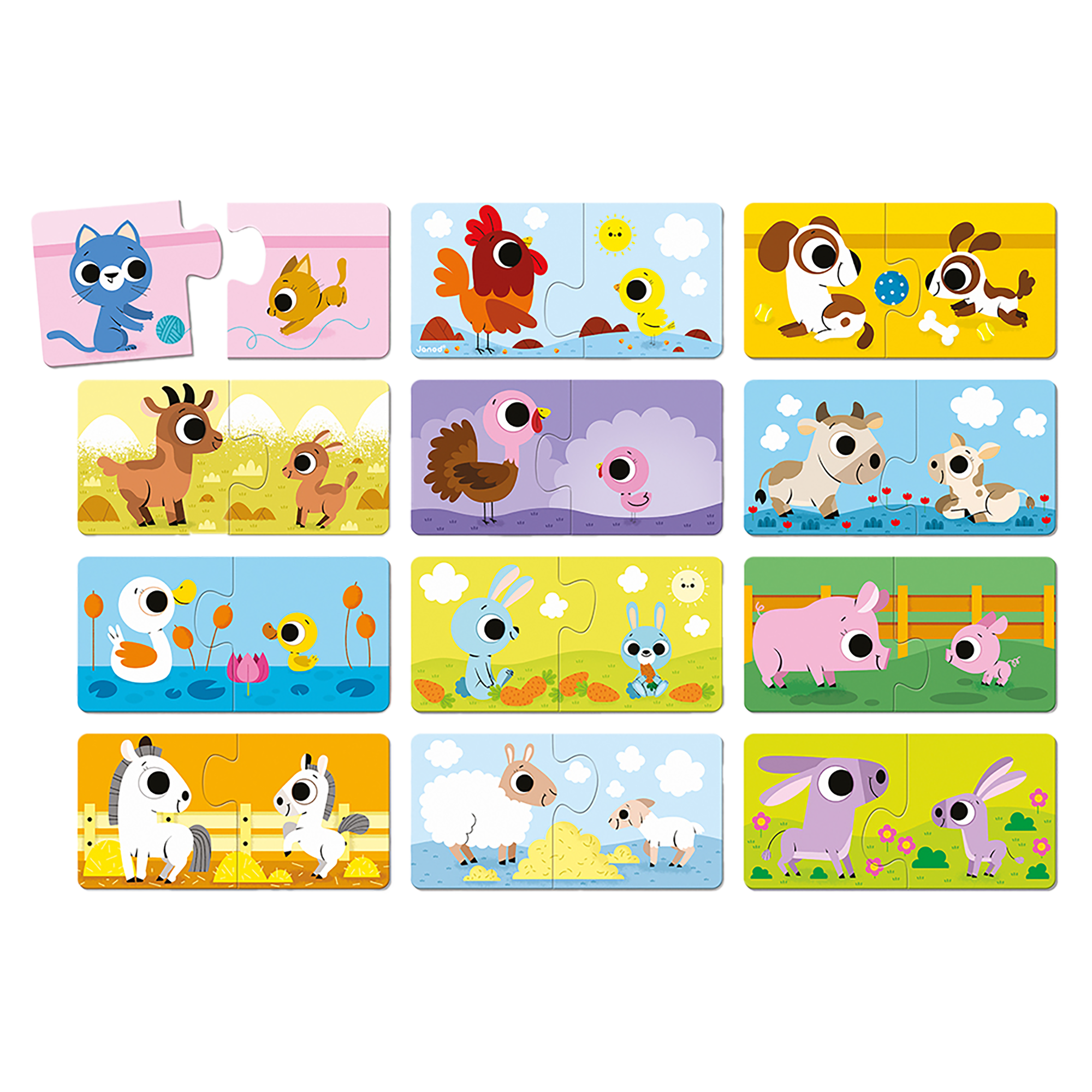 CASSE-TÊTES - LES ANIMAUX ET LEURS PETITS JANOD PUZZLES