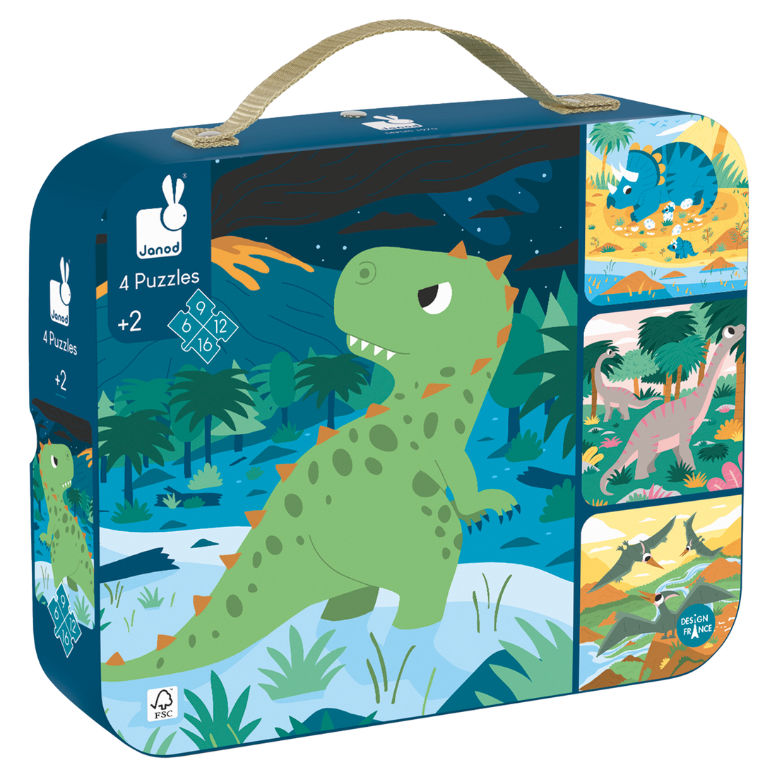 4 EN 1 CASSE-TÊTE PROGRESSIFS - DINOSAURES JANOD PUZZLES