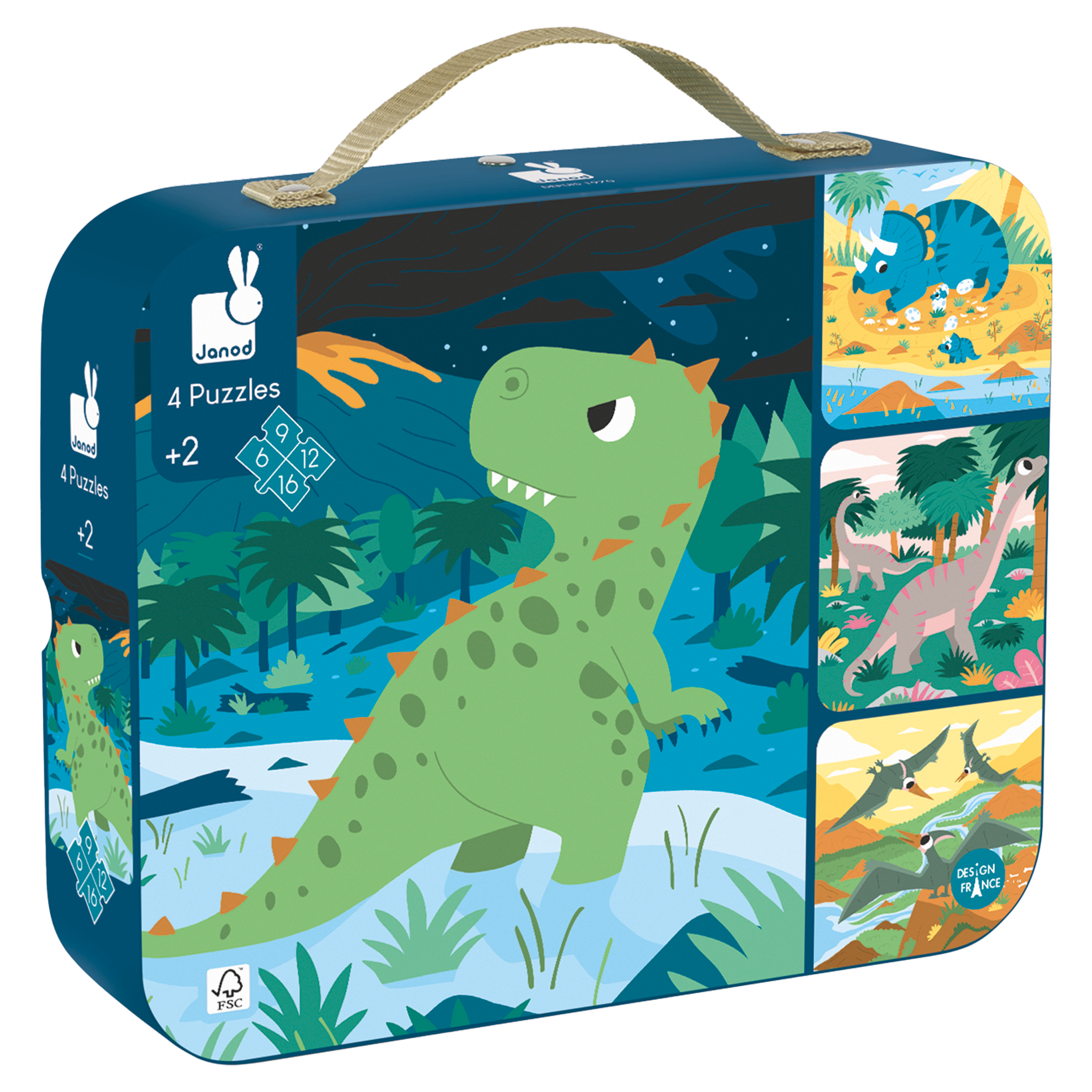 4 EN 1 CASSE-TÊTE PROGRESSIFS - DINOSAURES JANOD PUZZLES