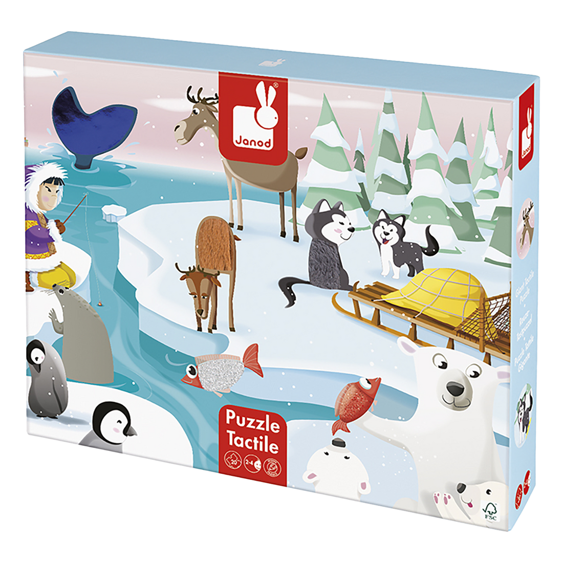 PZ20- TACTILE - LA VIE SUR LA BANQUISE JANOD PUZZLES