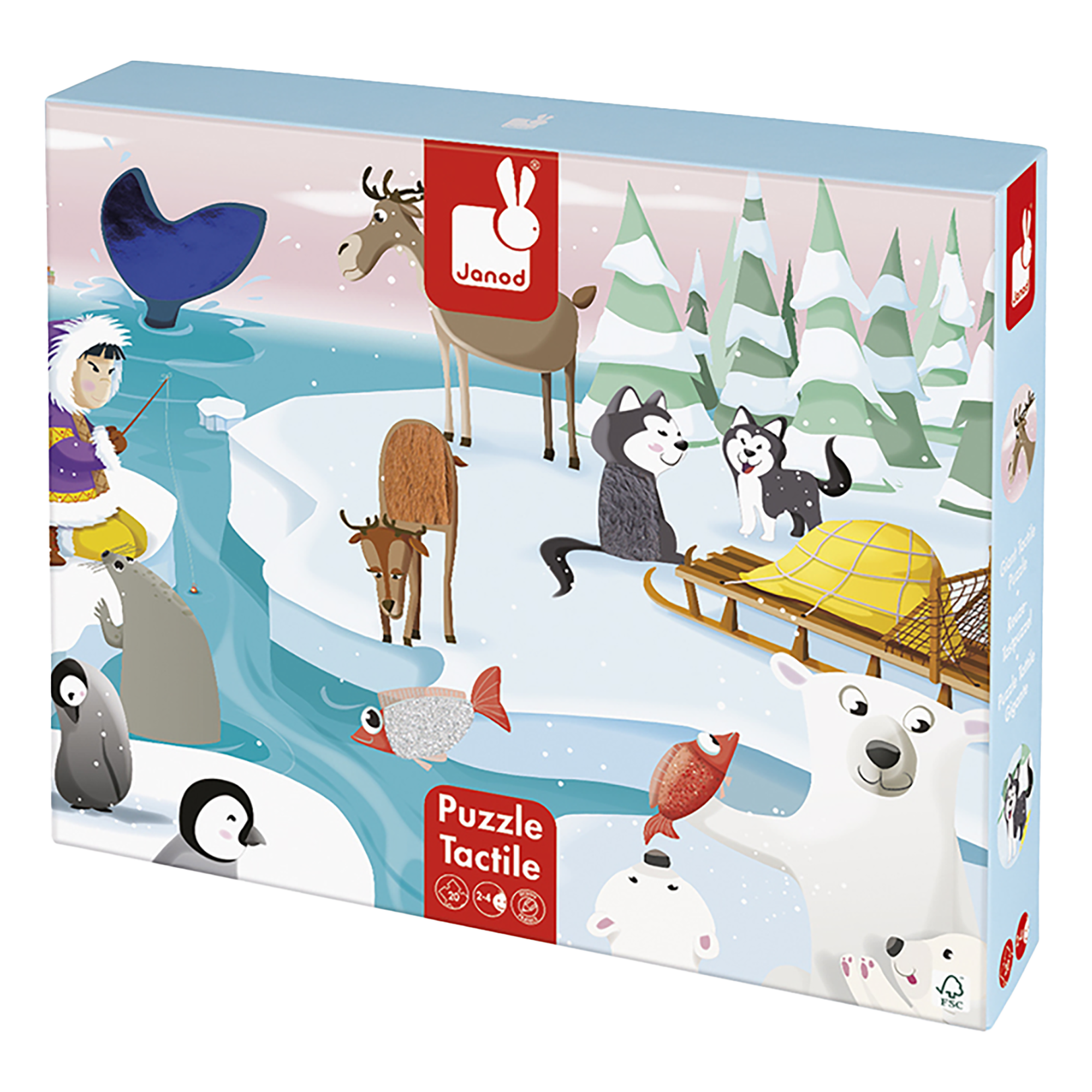 PZ20- TACTILE - LA VIE SUR LA BANQUISE JANOD PUZZLES