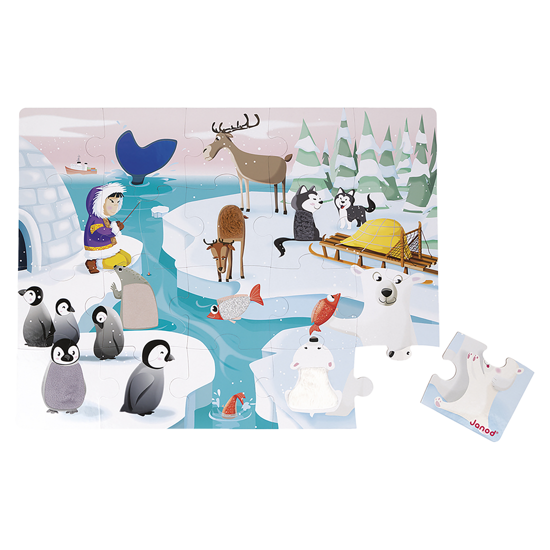 PZ20- TACTILE - LA VIE SUR LA BANQUISE JANOD PUZZLES