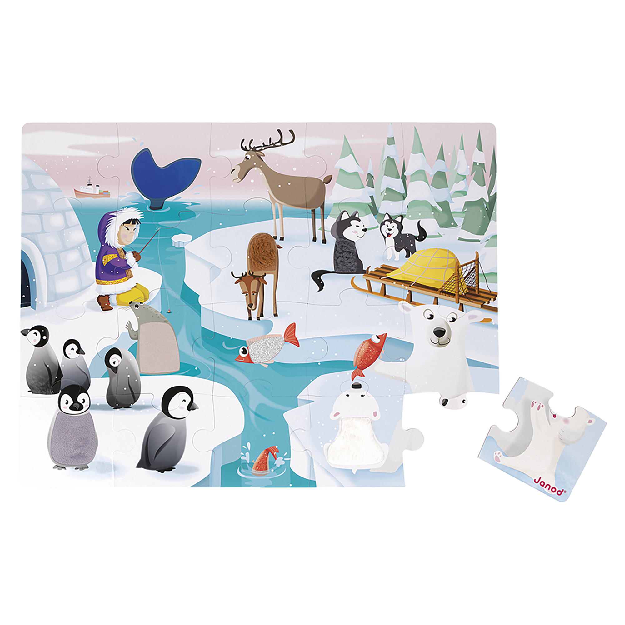PZ20- TACTILE - LA VIE SUR LA BANQUISE JANOD PUZZLES