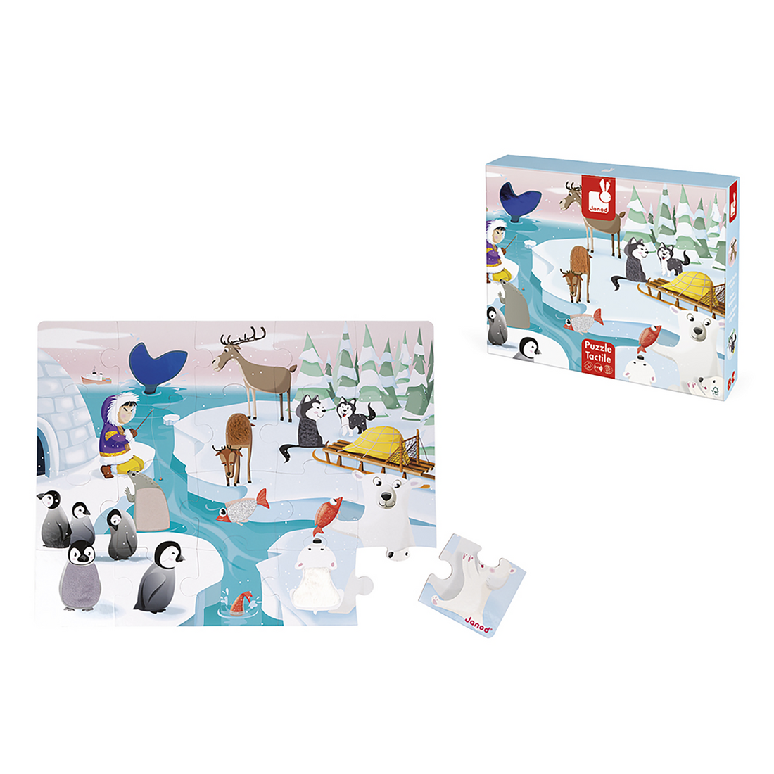 PZ20- TACTILE - LA VIE SUR LA BANQUISE JANOD PUZZLES