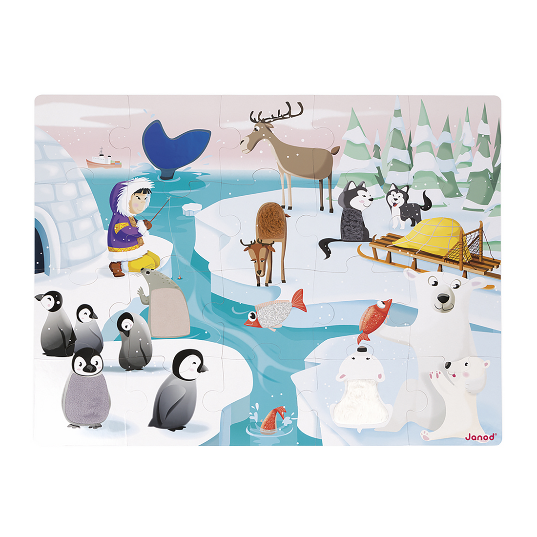 PZ20- TACTILE - LA VIE SUR LA BANQUISE JANOD PUZZLES