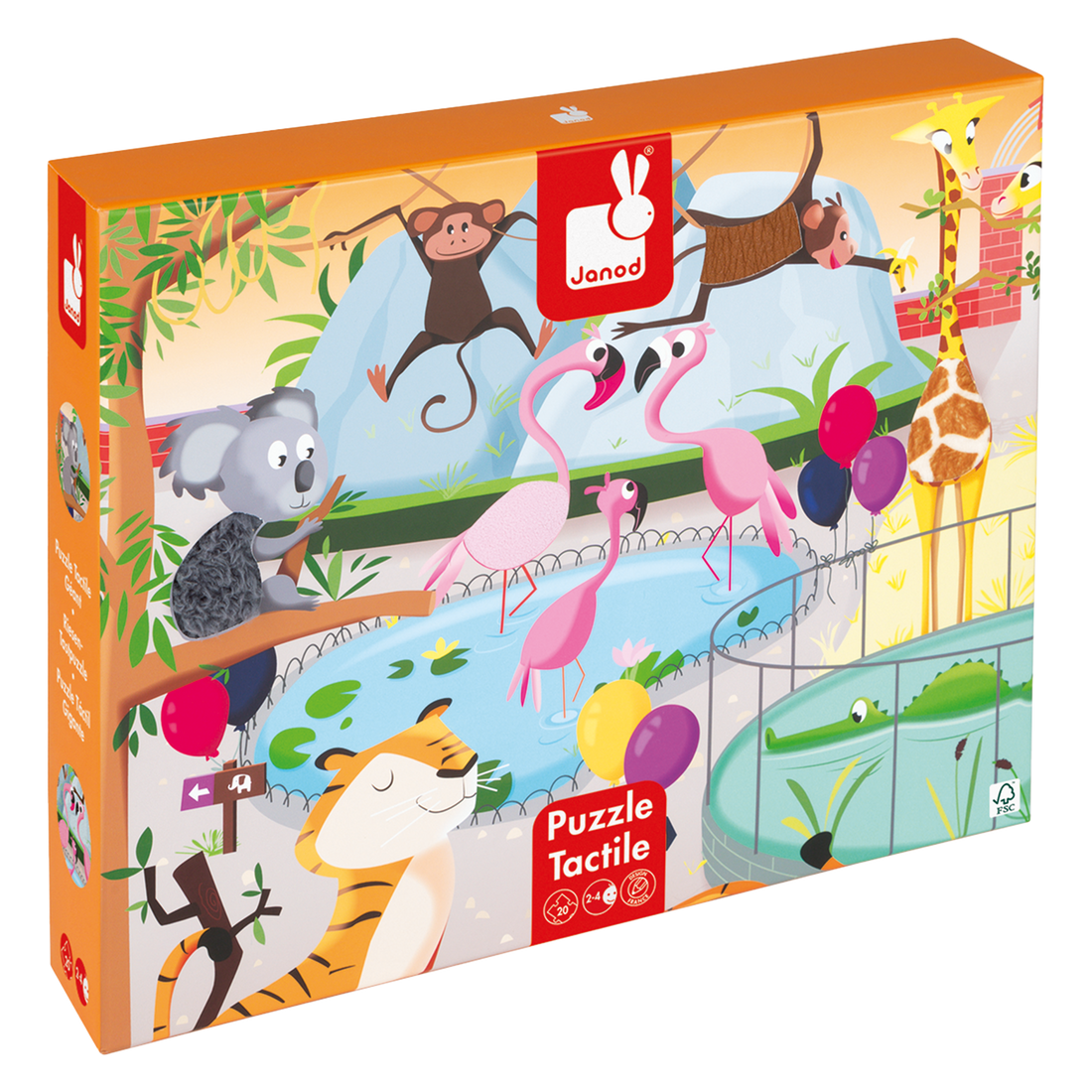 PZ20- TACTILE - UNE JOURNÉE AU ZOO JANOD PUZZLES