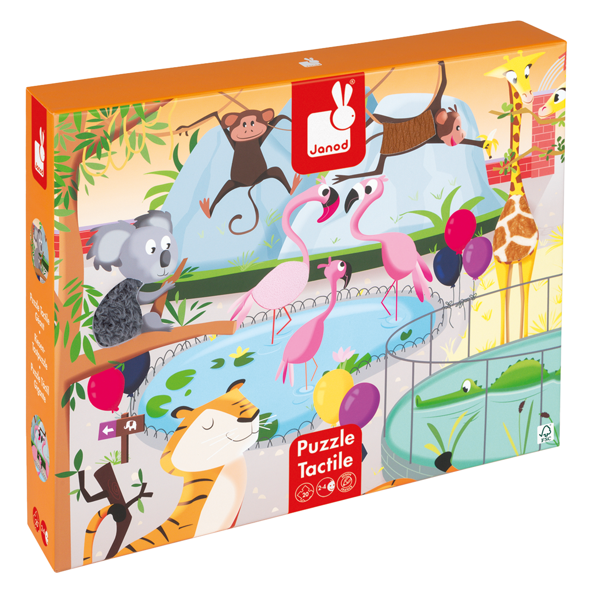 PZ20- TACTILE - UNE JOURNÉE AU ZOO JANOD PUZZLES